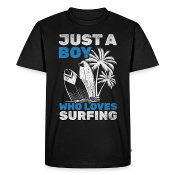 Surfboard Surfer Juste un garçon qui veut surfer et - T-shirt Premium bio Homme - noir - Devant - Nico (187cm)