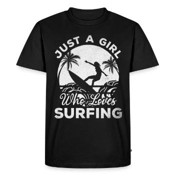 Surfer Girls Surfing Girl - Juste une fille qui - T-shirt Premium bio Homme - noir - Devant - Nico (187cm)