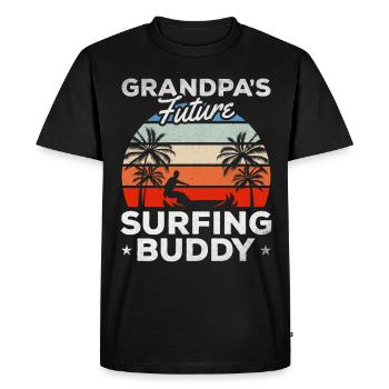 Surfer Surfboard Surfing Baby Grandpa's Future Surfing - Men's Premium Organic T-Shirt - black - Front - Nico (187cm)