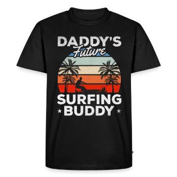 Surfer Surfboard Surfing Baby - Daddy's Future - Men's Premium Organic T-Shirt - black - Front - Nico (187cm)