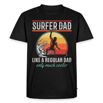 Surfer Papa Comme Un Papa Normal Juste beaucoup plus cool - Papa - T-shirt Premium bio Homme - noir - Devant - Nico (187cm)