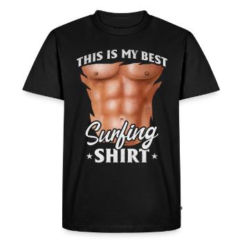 Surfing Water Surfer This Is My Best Surfer Surfer - Men's Premium Organic T-Shirt - black - Front - Nico (187cm)