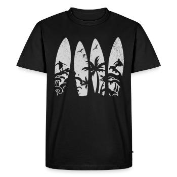 Surf Aquatique Surf Surf Surfer Surfeur - T-shirt Premium bio Homme - noir - Devant - Nico (187cm)