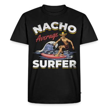 Water Sports Surfer Surfboard Surfing Nacho - Men's Premium Organic T-Shirt - black - Front - Nico (187cm)