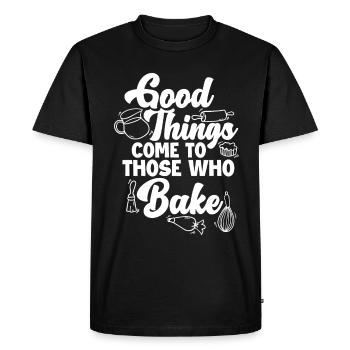 Funny Hobby Baker Gift - Men's Premium Organic T-Shirt - black - Front - Nico (187cm)