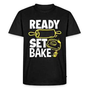 Funny Hobby Baker Gift - Men's Premium Organic T-Shirt - black - Front - Nico (187cm)