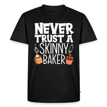 Funny Hobby Baker Gift - Men's Premium Organic T-Shirt - black - Front - Nico (187cm)