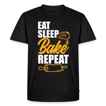 Funny Hobby Baker Gift - Men's Premium Organic T-Shirt - black - Front - Nico (187cm)