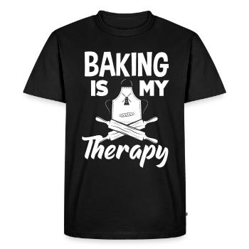 Funny Hobby Baker Gift - Men's Premium Organic T-Shirt - black - Front - Nico (187cm)