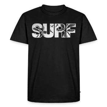 Surf Beach And Palm Trees - Men's Premium Organic T-Shirt - black - Front - Nico (187cm)