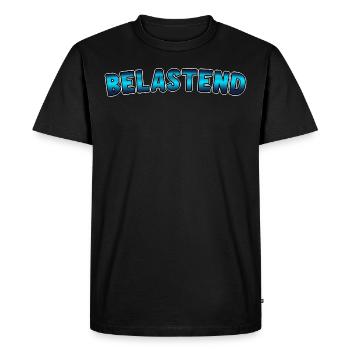Incriminating lettering Blue - Men's Premium Organic T-Shirt - black - Front - Nico (187cm)