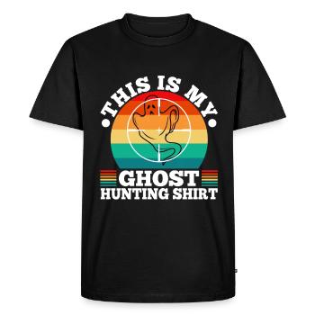 C’est ma chemise de chasse aux fantômes - T-shirt Premium bio Homme - noir - Devant - Nico (187cm)