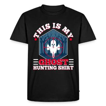 C’est ma chemise de chasse aux fantômes - T-shirt Premium bio Homme - noir - Devant - Nico (187cm)