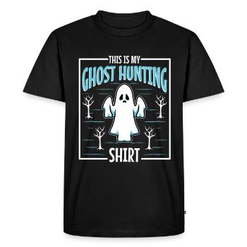 C’est ma chemise de chasse aux fantômes - T-shirt Premium bio Homme - noir - Devant - Nico (187cm)