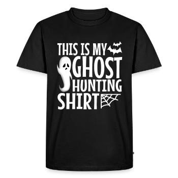 C’est ma chemise de chasse aux fantômes - T-shirt Premium bio Homme - noir - Devant - Nico (187cm)