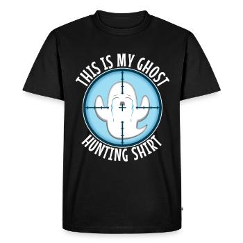 C’est ma chemise de chasse aux fantômes - T-shirt Premium bio Homme - noir - Devant - Nico (187cm)