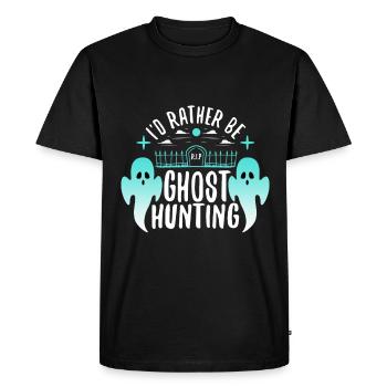 Je préfère chasser les fantômes - T-shirt Premium bio Homme - noir - Devant - Nico (187cm)