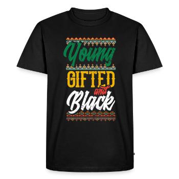 Melanin African American African American Woman - Men's Premium Organic T-Shirt - black - Front - Nico (187cm)