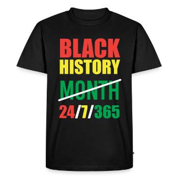 Melanin African American African American Woman - Men's Premium Organic T-Shirt - black - Front - Nico (187cm)