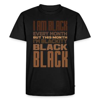 Melanin African American African American Woman - Men's Premium Organic T-Shirt - black - Front - Nico (187cm)