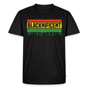 Melanin African American African American Woman - Men's Premium Organic T-Shirt - black - Front - Nico (187cm)