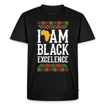 Melanin African American African American Woman - Men's Premium Organic T-Shirt - black - Front - Nico (187cm)