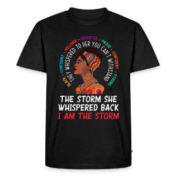 Melanin African American African American Woman - Men's Premium Organic T-Shirt - black - Front - Nico (187cm)