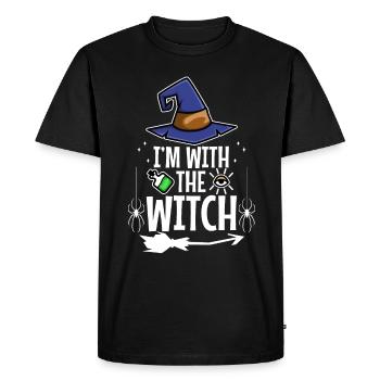 Je suis avec la sorcière - T-shirt Premium bio Homme - noir - Devant - Nico (187cm)