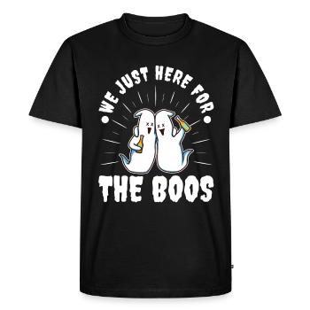 Je suis juste là pour les boos - T-shirt Premium bio Homme - noir - Devant - Nico (187cm)