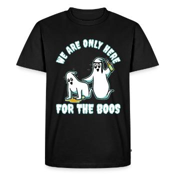 Je suis juste là pour les boos - T-shirt Premium bio Homme - noir - Devant - Nico (187cm)