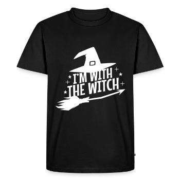 Je suis avec la sorcière - T-shirt Premium bio Homme - noir - Devant - Nico (187cm)
