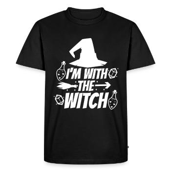 Je suis avec la sorcière - T-shirt Premium bio Homme - noir - Devant - Nico (187cm)