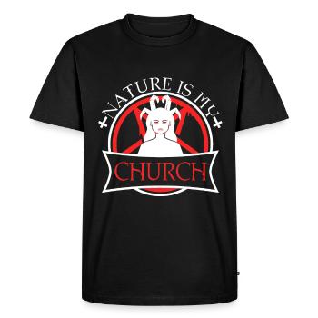 La nature est mon église - T-shirt Premium bio Homme - noir - Devant - Nico (187cm)
