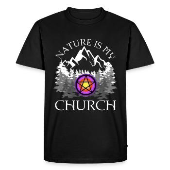 La nature est mon église - T-shirt Premium bio Homme - noir - Devant - Nico (187cm)