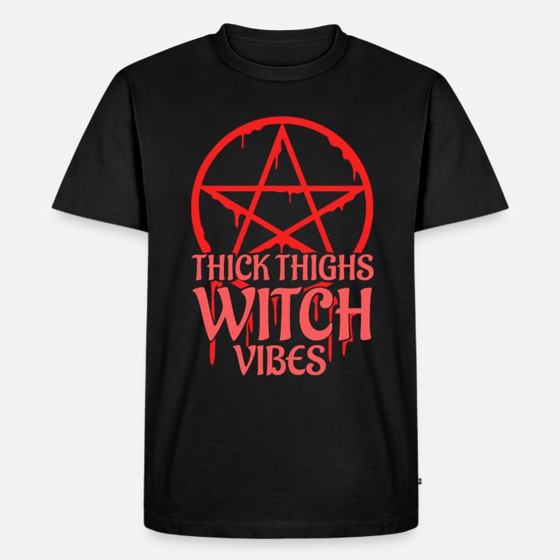 Thick Thighs Witch Vibes - Männer Premium Bio T-Shirt - Schwarz