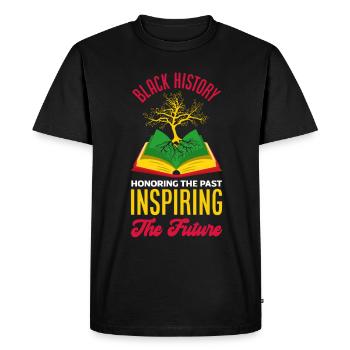 Melanin African American African American Woman - Men's Premium Organic T-Shirt - black - Front - Nico (187cm)