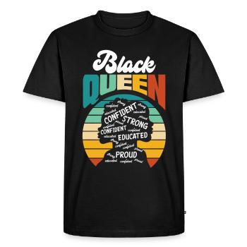 Melanin African American African American Woman - Men's Premium Organic T-Shirt - black - Front - Nico (187cm)