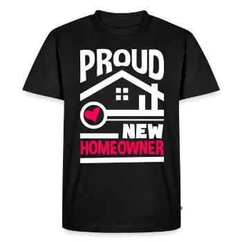 Cadeau d’achat de maison de propriétaire - T-shirt Premium bio Homme - noir - Devant - Nico (187cm)