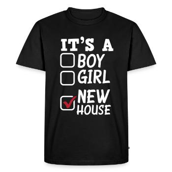 Cadeau d’achat de maison de propriétaire - T-shirt Premium bio Homme - noir - Devant - Nico (187cm)