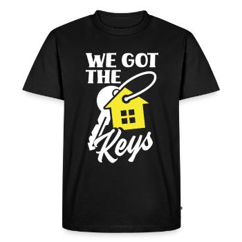 Cadeau d’achat de maison de propriétaire - T-shirt Premium bio Homme - noir - Devant - Nico (187cm)