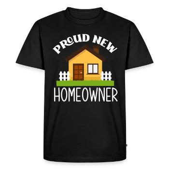 Cadeau d’achat de maison de propriétaire - T-shirt Premium bio Homme - noir - Devant - Nico (187cm)