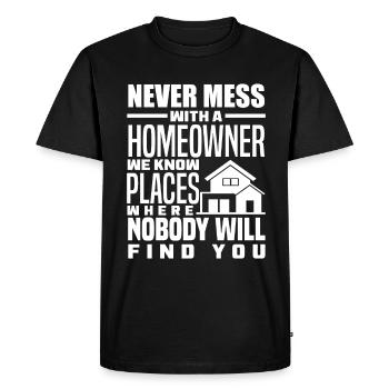 Cadeau d’achat de maison de propriétaire - T-shirt Premium bio Homme - noir - Devant - Nico (187cm)
