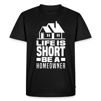 Cadeau d’achat de maison de propriétaire - T-shirt Premium bio Homme - noir - Devant - Nico (187cm)