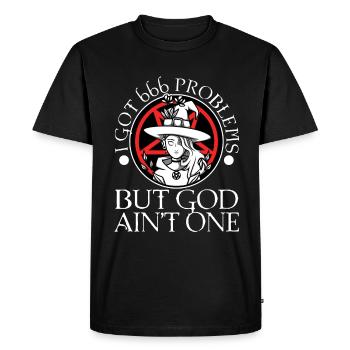 J’ai eu 666 problèmes mais Dieu n’en a pas un - T-shirt Premium bio Homme - noir - Devant - Nico (187cm)