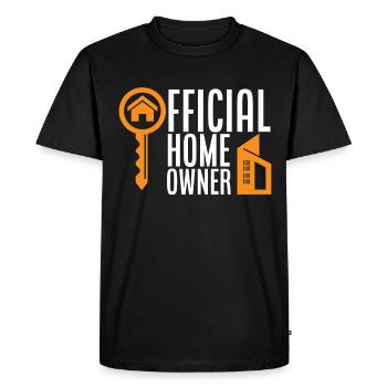 Cadeau d’achat de maison de propriétaire - T-shirt Premium bio Homme - noir - Devant - Nico (187cm)