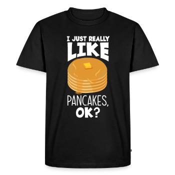 Funny Pancake Pancakes Gift - Men's Premium Organic T-Shirt - black - Front - Nico (187cm)
