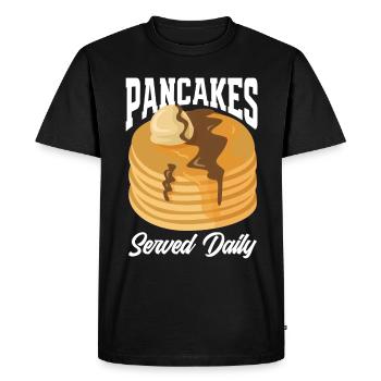 Funny Pancake Pancakes Gift - Men's Premium Organic T-Shirt - black - Front - Nico (187cm)
