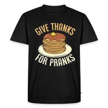 Funny Pancake Pancakes Gift - Men's Premium Organic T-Shirt - black - Front - Nico (187cm)