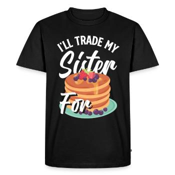 Funny Pancake Pancakes Gift - Men's Premium Organic T-Shirt - black - Front - Nico (187cm)