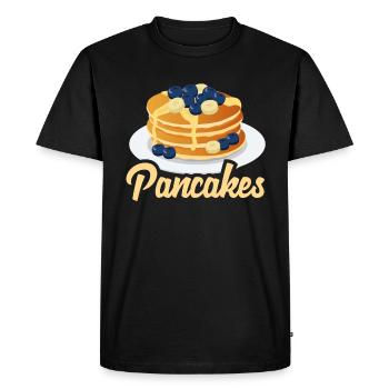Funny Pancake Pancakes Gift - Men's Premium Organic T-Shirt - black - Front - Nico (187cm)